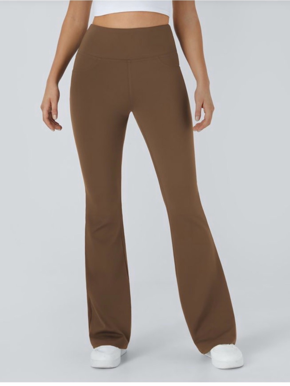 NWT DayStretch High Waisted Pocket Flare Yoga Leggings Sepia Large